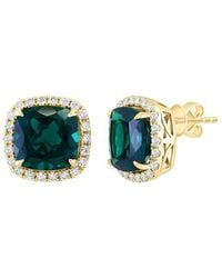 Effy Fine Jewelry - 14K 6.35 Ct. Tw. Lab-Grown Diamond & Lab-Grown Emerald Earrings - Lyst