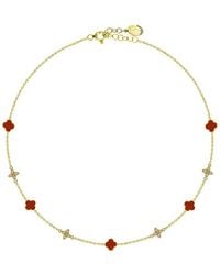 Gabi Rielle - 14K Over Carnelian Cz Sparkling Necklace - Lyst