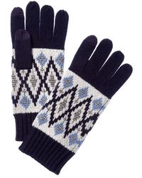 Sofiacashmere - Sofiacashmere Fairisle Lurex Wool & Cashmere-Blend Glove - Lyst