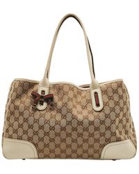 Gucci - Canvas & Leather Princy Tote (Authentic Pre-Owned) - Lyst