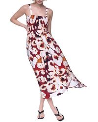 DKNY - Printed Smocked Dress - Lyst