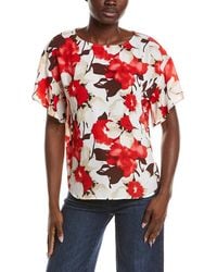 Anne Klein - Flutter Sleeve Blouse - Lyst