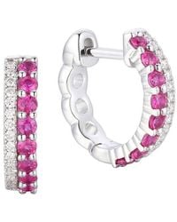 Gregg Ruth - 14K 0.57 Ct. Tw. Diamond & Ruby Huggie Earring - Lyst