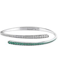 Rina Limor - 1.44 Ct. Tw. Lab-Grown Created Emerald, Created Sapphire, Created Sapphire Wrap Bangle Bracelet - Lyst