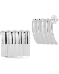 Glaze Jewelry - Plated Stainless Steel Ribbed Sculptural Statement Stud Earrings - Lyst
