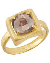 Reiss - 14k 1.75 Ct. Tw. Diamond & Smokey Topaz Cocktail Ring - Lyst