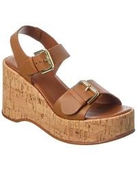 Dune - Kamies Leather Wedge Sandal - Lyst