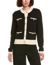 KARL LAGERFELD - Contrast Trim Cardigan - Lyst