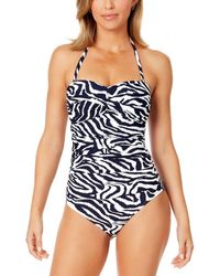 Anne Cole - Twist Front Strapless One-Piece - Lyst