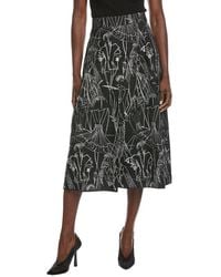 Akris - Embroidered Denim Skirt - Lyst