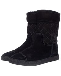 CHANEL - Suede Quilted Bootie (Authentic Pre-Loved) - Lyst