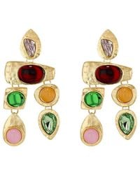Liv Oliver - 18K Plated 16.25 Ct. Tw. Multi Gemstones Earrings - Lyst