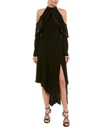 Parker Tanya Silk Midi Dress - Black