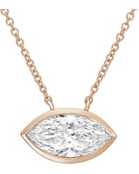 Diana M. Jewels - Diana M. 14K Rose 10.00 Ct. Tw. Lab-Grown Diamond Solitaire Bezel Pendant - Lyst
