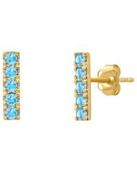 MaxColor - 14K 0.30 Ct. Tw. Swiss Topaz Stud Earrings - Lyst