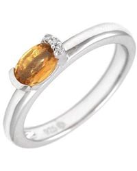 Gemstones - 0.46 Ct. Tw. Diamond & Citrine Ring - Lyst
