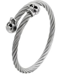 Eye Candy LA - Luxe Collection Titanium Double Skull Cuff Bracelet - Lyst