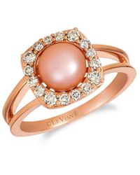 Le Vian - Le Vian Pastels 14K Rose 0.24 Ct. Tw. Diamond & .5Mm Pearl Ring - Lyst