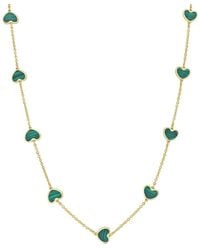 Sabrina Designs - 14k Malachite Enamel Heart Layered Necklace - Lyst