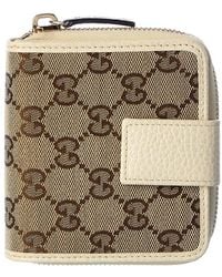Gucci - GG Canvas & Leather Coin Purse - Lyst
