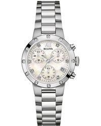 Bulova Stainless Steel Diamond Watch - White