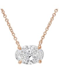 Diana M. Jewels - Diana M. 14K Rose 5.00 Ct. Tw. Lab-Grown Diamond Solitaire Pendant - Lyst