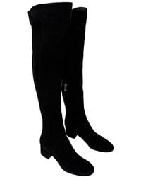 Gianvito Rossi - Suede Block-Heel Knee-High Boot (Authentic Pre-Loved) - Lyst