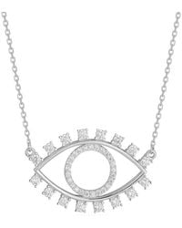 Glaze Jewelry - Rhodium Plated Cz Evil Eye Necklace - Lyst