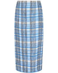 Ferragamo - Plaid Print Silk-Blend Maxi Skirt - Lyst