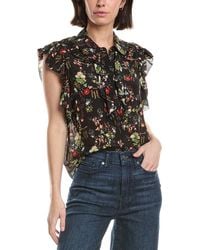 Alice + Olivia - Robbie Collar Silk Blouse - Lyst