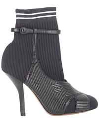 Fendi - Leather Striped Sock Bootie (Authentic Pre-Loved) - Lyst