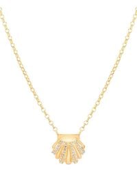 Gabi Rielle - 14k Over Silver Cz Seashell Necklace - Lyst