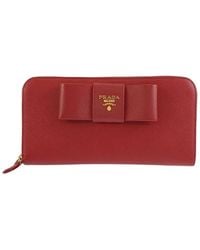 Prada - Saffiano Leather Ribbon Long Wallet (Authentic Pre-Loved) - Lyst