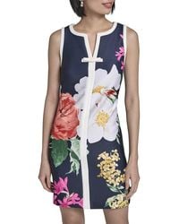 KARL LAGERFELD - Printed Scuba A-Line Dress - Lyst