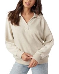 Project Social T - Mari Mixed Fleece Collared Pullover - Lyst