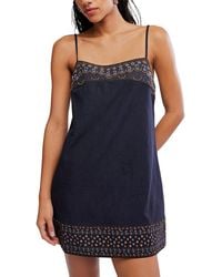 Free People - Sunspell Linen-Blend Mini Dress - Lyst