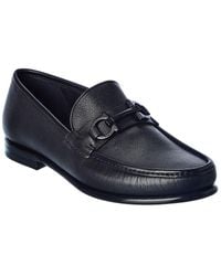 Ferragamo - Gancini Crown Bit Leather Loafers - Lyst
