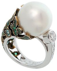 Chanel - 18K 1.90 Ct. Tw. Diamond & Emerald & Paraiba Tourmalines Pearl Ring (Authentic Pre-Owned) - Lyst