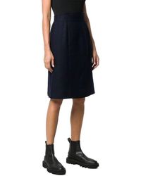 CHANEL - 80s Textured Wool & Silk High-waist Straight Skirt, Size Fr; 36 (authentic Pre-loved) - Lyst