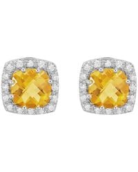 Diamond Select Cuts - 14k Two-tone 1.83 Ct. Tw. Diamond & Citrine Earrings - Lyst
