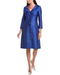 Teri Jon - Metallic Jacquard Coat Dress - Lyst