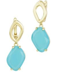 Savvy Cie - 14K Plated Cz Drop Earrings - Lyst