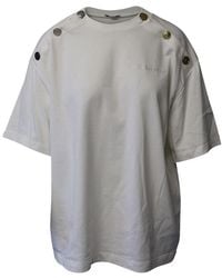 McQueen - Button Embellished T-Shirt, Size It (Authentic Pre-Loved) - Lyst