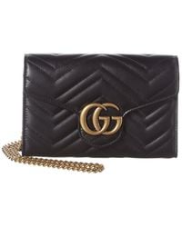 Gucci - GG Marmont Matelasse Leather Wallet On Chain - Lyst
