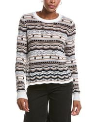 Autumn Cashmere - Pointelle Multi Stripe Boxy Crewneck Sweater - Lyst