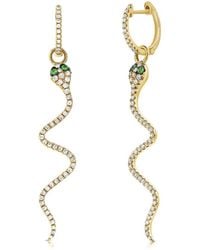Sabrina Designs - 14K 0.61 Ct. Tw. Diamond & Tsavorite Snake Dangle Earrings - Lyst