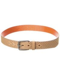 Tommy Bahama - Perforated Rubberized Stripe Leather Belt - Lyst