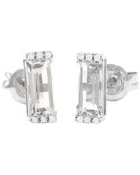 Gemstones - Bar 14K 1.44 Ct. Tw. Diamond & Topaz Earrings - Lyst
