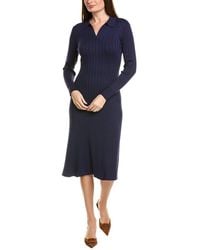 Sharagano - Long Sleeve Midi Dress - Lyst