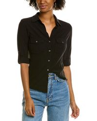 James Perse - Contrast Panel Shirt - Lyst